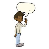 cartoon arrogant boy with speech bubble N7