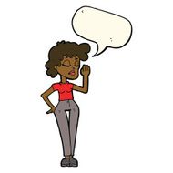 cartoon woman ignoring with speech bubble N15