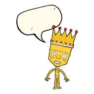 cartoon robot with crown speech bubble N4