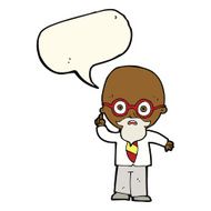 cartoon professor with speech bubble N7