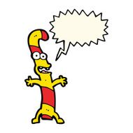 cartoon candy cane with speech bubble N7