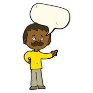 cartoon man with mustache pointing speech bubble N24