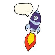 cartoon spaceship with speech bubble N20