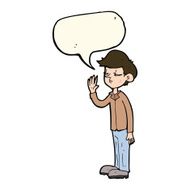 cartoon arrogant boy with speech bubble N8