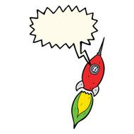 cartoon spaceship with speech bubble N21
