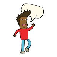 cartoon loudmouth man with speech bubble N4