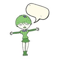 cartoon vampire girl with speech bubble N172