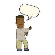 cartoon man gesturing with speech bubble N21