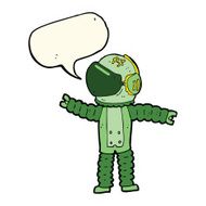 cartoon astronaut reaching with speech bubble N8
