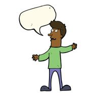 cartoon surprised man with speech bubble N99