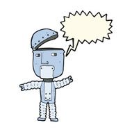 cartoon robot with speech bubble N131
