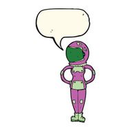 cartoon female astronaut with speech bubble N22