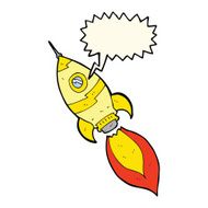 cartoon spaceship with speech bubble N22