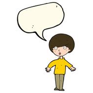 cartoon surprised man with speech bubble N102