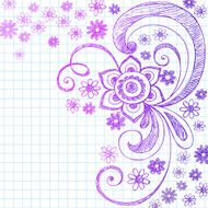 Flowers and Swirls Notebook Doodles