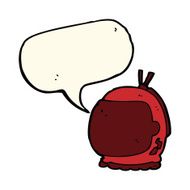 cartoon astronaut helmet with speech bubble N23