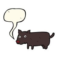 cartoon little dog with speech bubble N16