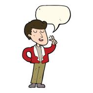 cartoon cool guy snapping fingers with speech bubble N7