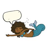 cartoon mermaid with speech bubble N51