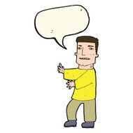 cartoon man gesturing with speech bubble N23