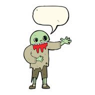 cartoon spooky zombie with speech bubble N7
