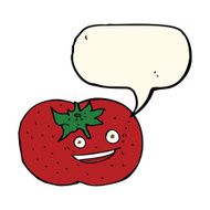 cartoon tomato with speech bubble N32