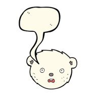 cartoon polar bear face with speech bubble N20
