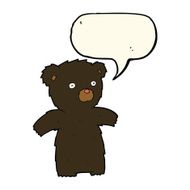 cartoon black bear with speech bubble N51