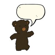cartoon black bear with speech bubble N52