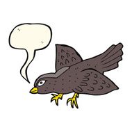 cartoon bird with speech bubble N215