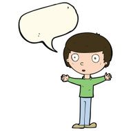 cartoon surprised man with speech bubble N104