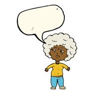 cartoon annoyed old woman with speech bubble N16