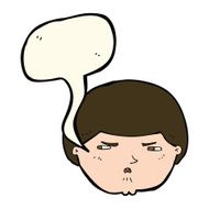 cartoon annoyed man with speech bubble N58