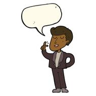 cartoon cool guy snapping fingers with speech bubble N8