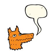 cartoon fox head with speech bubble N11