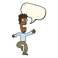 cartoon shrieking man with speech bubble N8