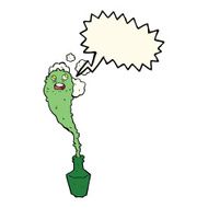 cartoon spooky ghost in bottle with speech bubble N7