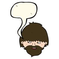 cartoon bearded man with speech bubble N33