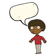 cartoon surprised boy with speech bubble N23