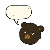 cartoon black bear face with speech bubble N23