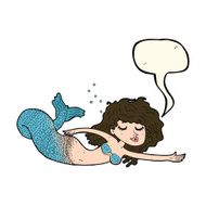 cartoon mermaid with speech bubble N52