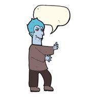 cartoon vampire with speech bubble N99
