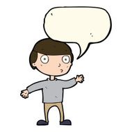 cartoon waving man with speech bubble N28