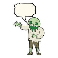 cartoon spooky zombie with speech bubble N8