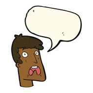 cartoon shocked man with speech bubble N87