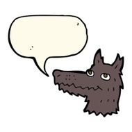 cartoon wolf head with speech bubble N17