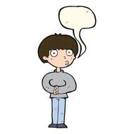 cartoon curious man with speech bubble N51