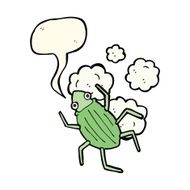 cartoon bug with speech bubble N28