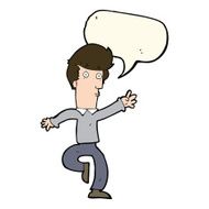 cartoon rushing man with speech bubble N7