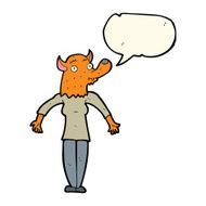 cartoon fox woman with speech bubble N4